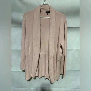 Talbots Woman 2X Open Front Cardigan Cotton Textured Plus Pink Sweater NICE
